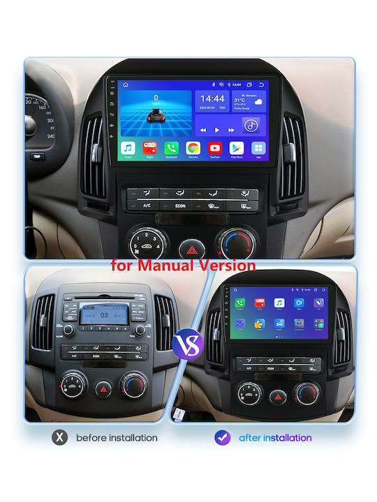Car Audio System for Hyundai i30 2007-2012 Bluetooth USB Wi-Fi GPS Apple CarPlay Android Auto with 9-Inch Touch Screen