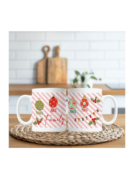 Weihnachtsbecher Familie Keramik