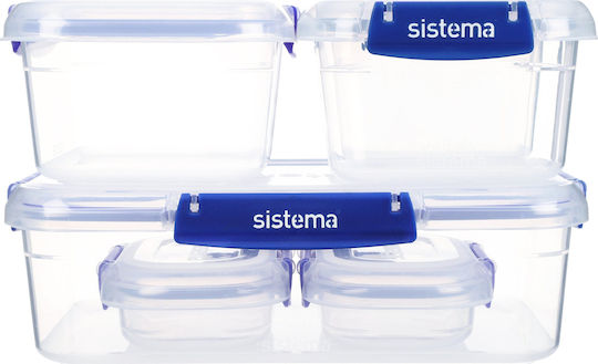 Sistema Σετ Πλαστικά Δοχεία Φαγητού Μπλε 6τμχ