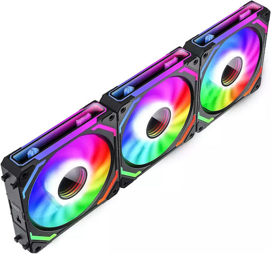 Redragon GC-F012 Ventilator Pentru Carcasă 120mm (2000rpm / 68.8cfm) cu Iluminare RGB Set 3 Bucăți