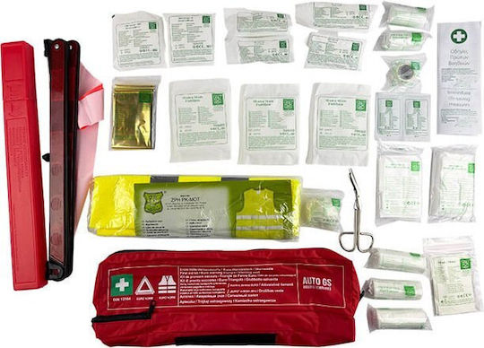 Auto Gs Car Safety KTEO Set with Pharmacy Kit Fire Extinguisher Warning Triangle Reflective Vest and Gloves