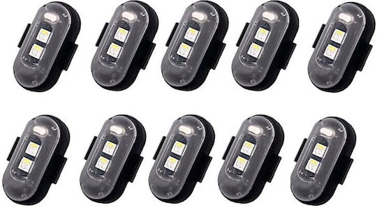 LED Wiederaufladbare Stroboskoplichter Fernbedienung RGBW Drohnen Boote Motorräder Autos 10 Stück TC-203