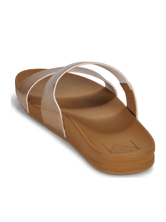 Cushion Vista Flache Sandalen für Damen in Gold Farbe