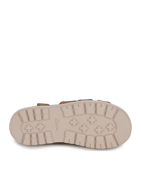 Orianna Twist Leder Flache Sandalen für Damen mit Riemen Flatforms in Braun Farbe
