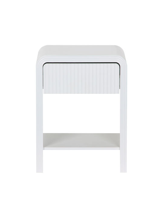 Bedside Table Zeplen Wooden White 40x30x53cm