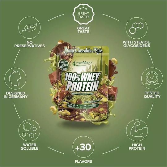 IronMaxx Protein Molke mit Geschmack Dubai Chocolate Style 500gr
