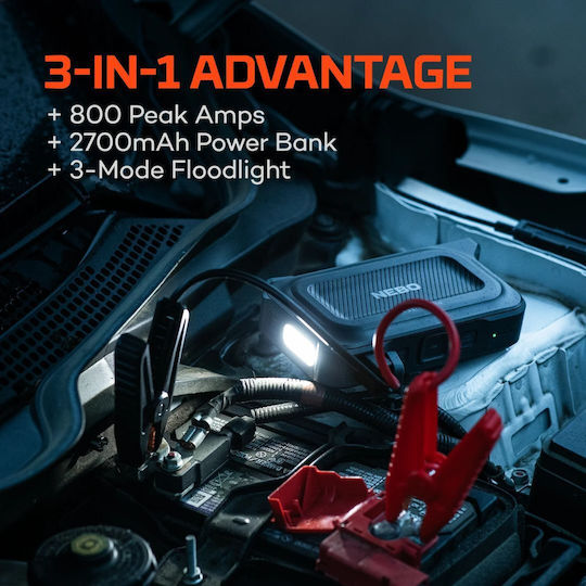 Nebo Tragbarer Batterie-Starter Auto & Motorrad 2700mAh mit Power Bank USB Taschenlampe 12V
