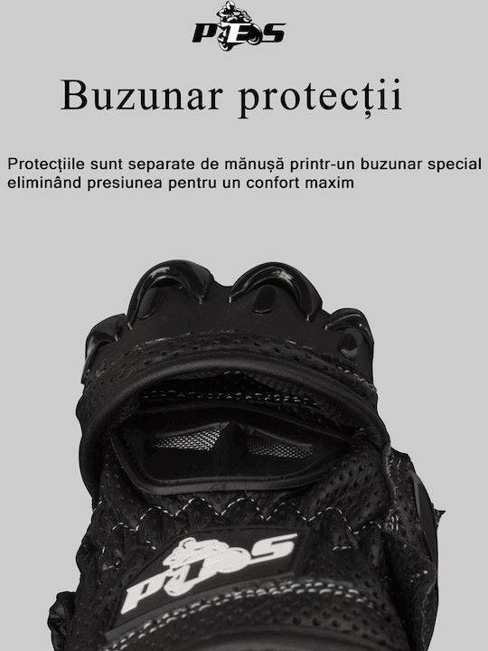 Winter Herren Motorradhandschuhe Leder Schwarz