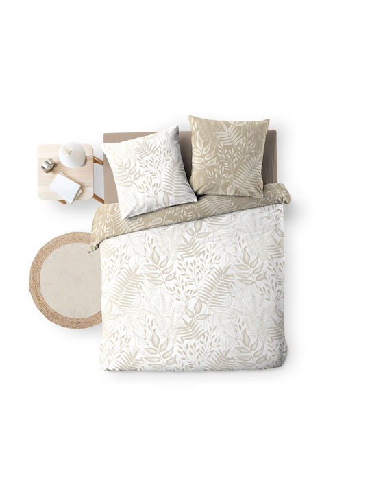 Douceur d'Intérieur Duvet Cover Set Cotton Queen with 2 Pillowcases 220x240 Cassia Beige