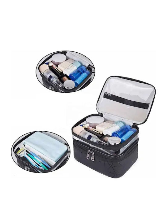 Cosmetic Perfume Organizer Bag Tecos Handle Ideal Travel Checked Luggage Jade Green 2 Compartments