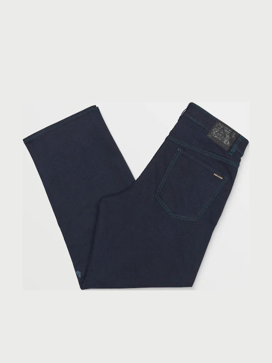 Billow Pantaloni De Blugi Pentru Bărbați Cu Fit Lejer Baggy Culoare Albastru Rinsed