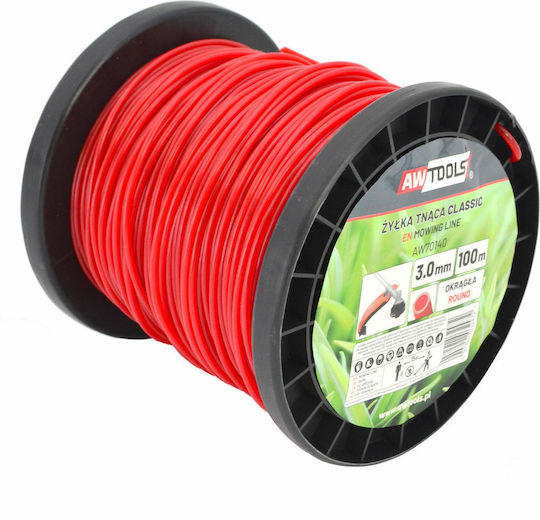 AWTools AW70139 Round Brush Cutter Trimmer Line Length 100m and Thickness 2.7mm