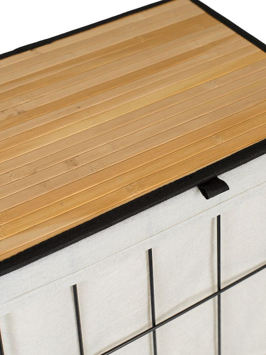 Wäschekorb Bamboo 72l mit Deckel 40x30x60cm Beige
