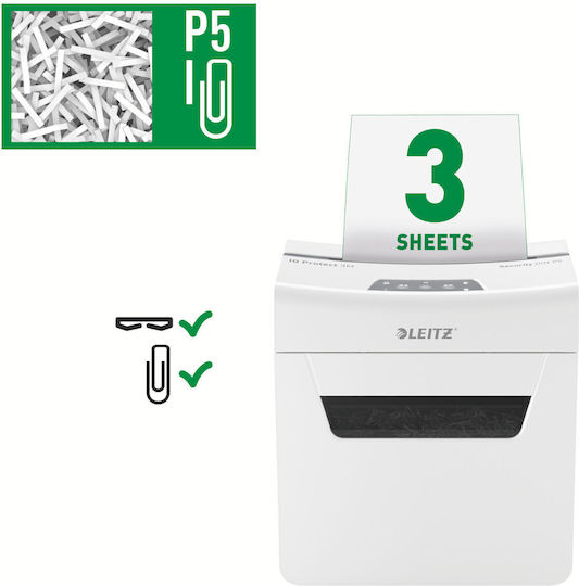 Leitz Aktenvernichter IQ Protect 3M Querschnitt 3 Blätter mit Behälterkapazität 10lt