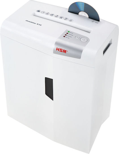 HSM X10 4.5x30mm Cross Cut 10-Sheet CD and Paper Shredder