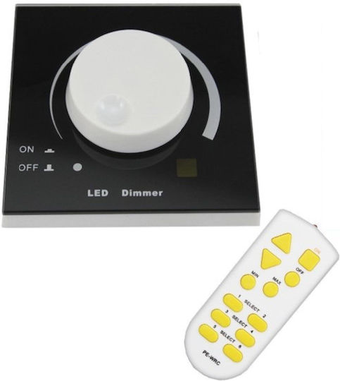 GloboStar Διακόπτης Dimmer με Πλαίσιο LED Περιστροφικός 200W Knob 220 Volt 200 Watt Trailing Edge Μαύρο σε Μαύρο Χρώμα