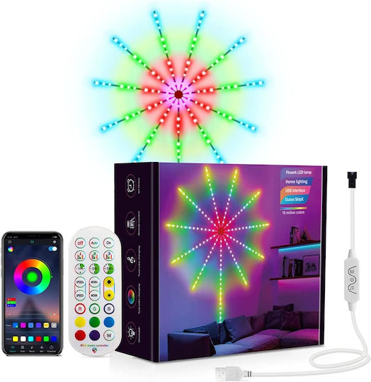 GloboStar Smart Ταινία LED Wi-Fi USB 5V RGB Φως 5m Τύπου SMD5050 με Τροφοδοτικό & Τηλεχειριστήριο