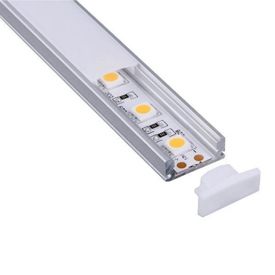 Eurolamp Εξωτερικό Προφίλ Αλουμινίου Ταινίας LED 200x1x1.3εκ.