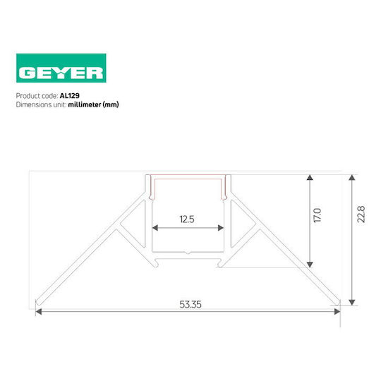 Geyer Gemauert Aluminiumprofil für LED-Streifen