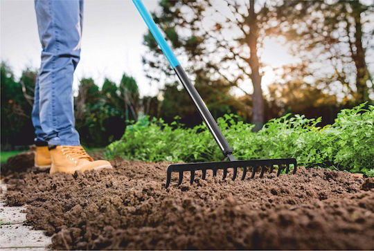 Cellfast 17-102-627 Gartenrechen Bogenharke mit Stiel