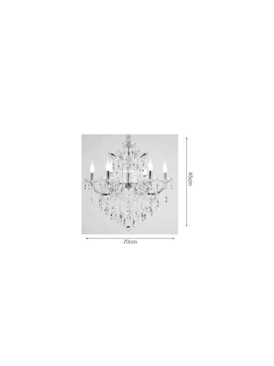 Inlight Полилей 6xE14 с Свещи Златист 5244-6-ΧΡΥΣΟ