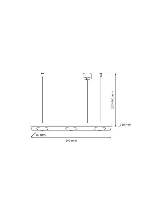 Eko Light Полилей Ø60см Черен MLP8832