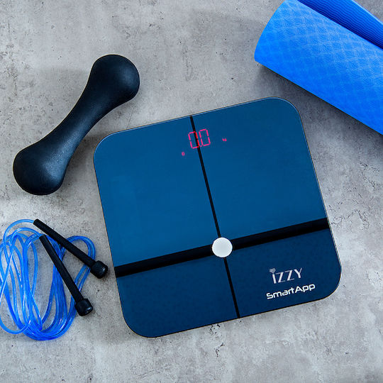 Izzy Smart Ζυγαριά 180kg με Λιπομετρητή & Bluetooth Navy Μπλε 223730