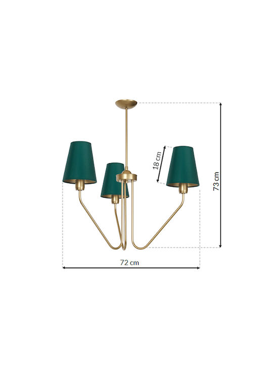 Eko Light Chandelier Lampshade 3xE27 Green MLP4907