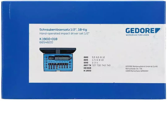 Gedore Σετ Εξωλκείς για Βίδες 18τμχ