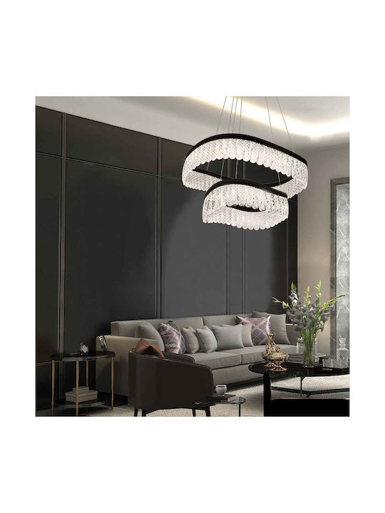 Viokef Kronleuchter LED mit Kristallen Schwarz Viokef Kronleuchter LED mit Kristallen Schwarz