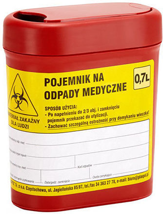 Activeshop Consumabil medical Medical Waste Container Roșu 0,7 L