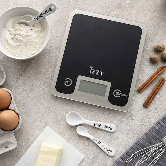 Izzy IZ-7004 Digital Kitchen Scale up to 10kg Black Mirror