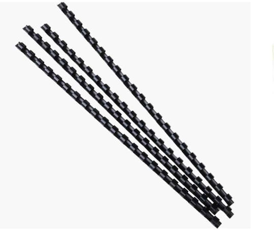 Exacompta Coloană vertebrală din plastic / spirală Legare cărți 8mm Negru 8mm 100buc