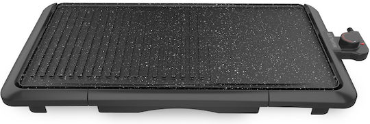 Muhler Tabletop Electric Grill Smooth and Ribbed Plate 2000W with Adjustable Thermostat 51cmx26.5cmcm