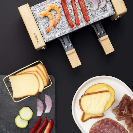 HKoenig Tischplatte Elektrogrill Glatte und Geriffelte Platte 350W 18.5cmx10.5cmcm