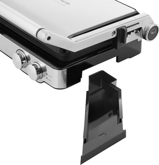 Sencor Tabletop Electric Grill Smooth and Ribbed Plate 2000W with Adjustable Thermostat 29cmx23.3cmcm
