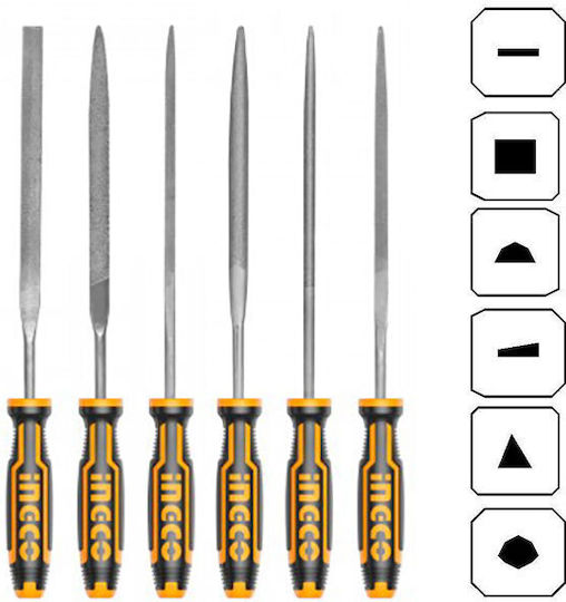Ingco HKTF63 Set of Files with Handle 6pcs