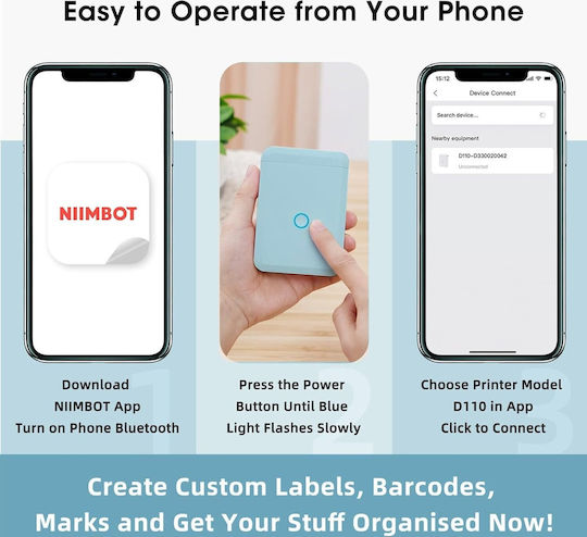 Niimbot D110 Electronic Handheld Label Maker in Blue Color