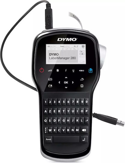 Dymo LabelManager 280 Ηλεκτρονικός Ετικετογράφος Χειρός σε Μαύρο Χρώμα