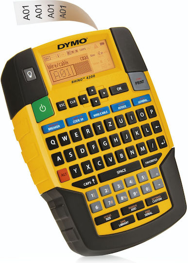 Dymo Rhino 4200 Kitcase Ηλεκτρονικός Ετικετογράφος Χειρός σε Κίτρινο Χρώμα