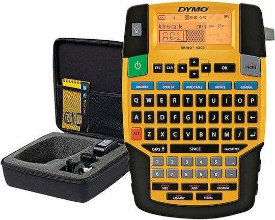Dymo Rhino 4200 Kitcase Ηλεκτρονικός Ετικετογράφος Χειρός σε Κίτρινο Χρώμα