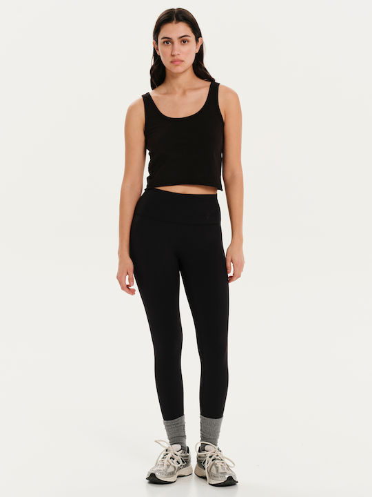 Damen Crop Top Baumwolle Schwarz