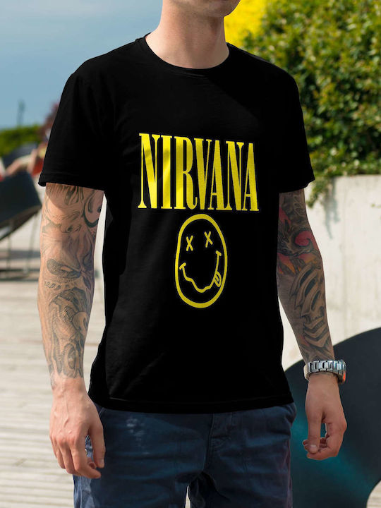 Logo T-shirt Nirvana Μαύρο Βαμβακερό