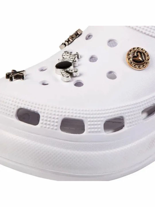 Adam's Shoes Damen Clogs Pin White