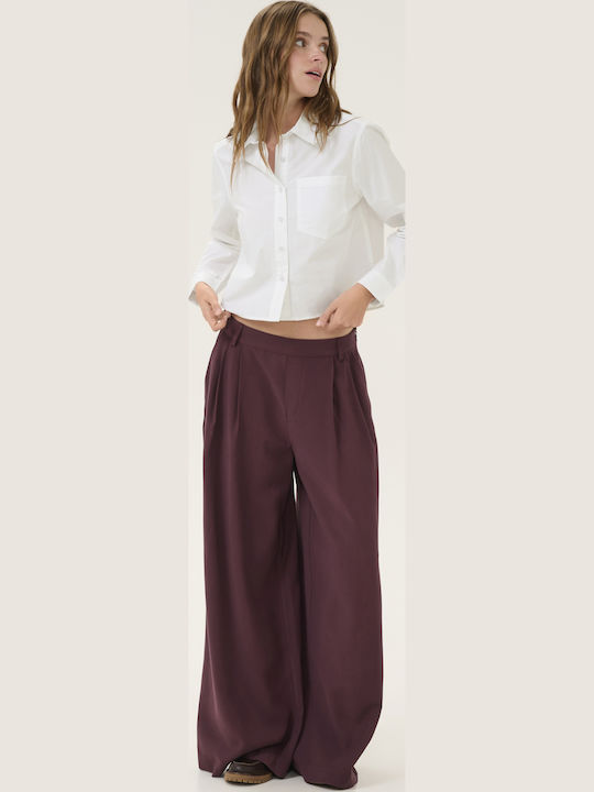 Langärmelig Damen Hemd White
