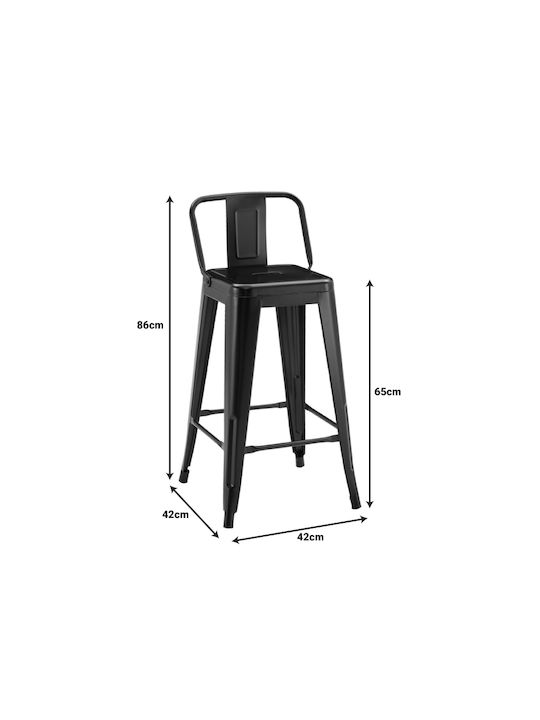 Scaune Bar cu spătar Metal Utopia White Shade 42x42x86buc