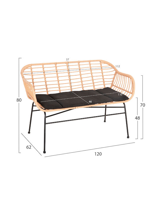 Garten- und Outdoor-Möbelsets Allegra 4 Stück Korb-Metall mit Kissen