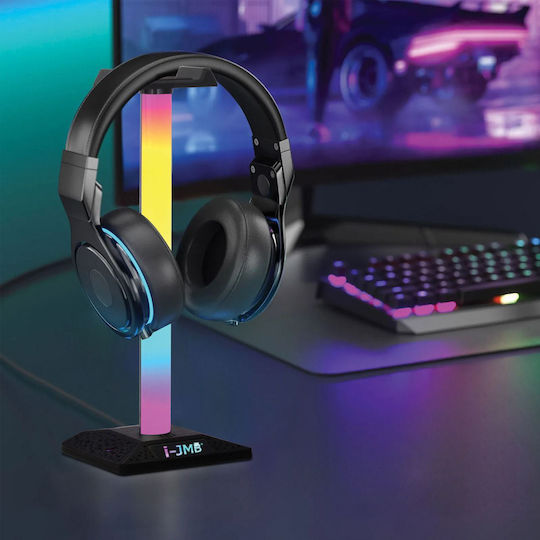I-jmb Headphone Stand Rgb Lighting Usb Multicolor Non-slip Base