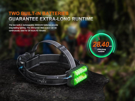 Fenix Επαναφορτιζόμενος Φακός Κεφαλής LED IP66 με Μέγιστη Φωτεινότητα 4000lm