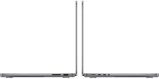 Apple MacBook Pro (2023) 14,2" Retina Display 120Hz (M3-8-Kern/24GB/512GB SSD/10-Kern-GPU) mit Ladegerät 96W Silber (Tastatursprache Internationales Englisch)